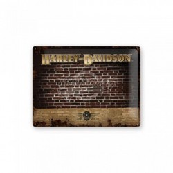 Placa metalica - Harley-Davidson Brick Wall- 30x40 cm